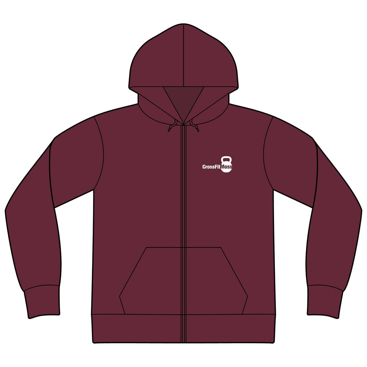 CrossFit Moss Kettlebell Zip Hoodie — Full-Zip Gym Sweatshirt