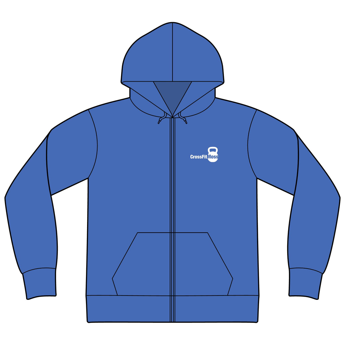CrossFit Moss Kettlebell Zip Hoodie — Full-Zip Gym Sweatshirt