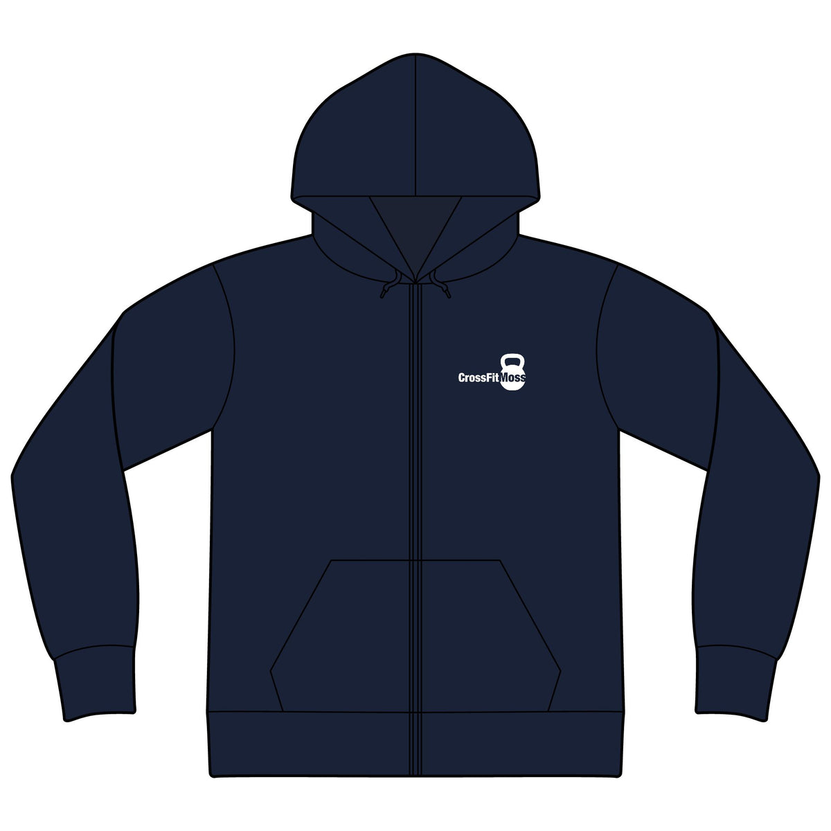 CrossFit Moss Kettlebell Zip Hoodie — Full-Zip Gym Sweatshirt