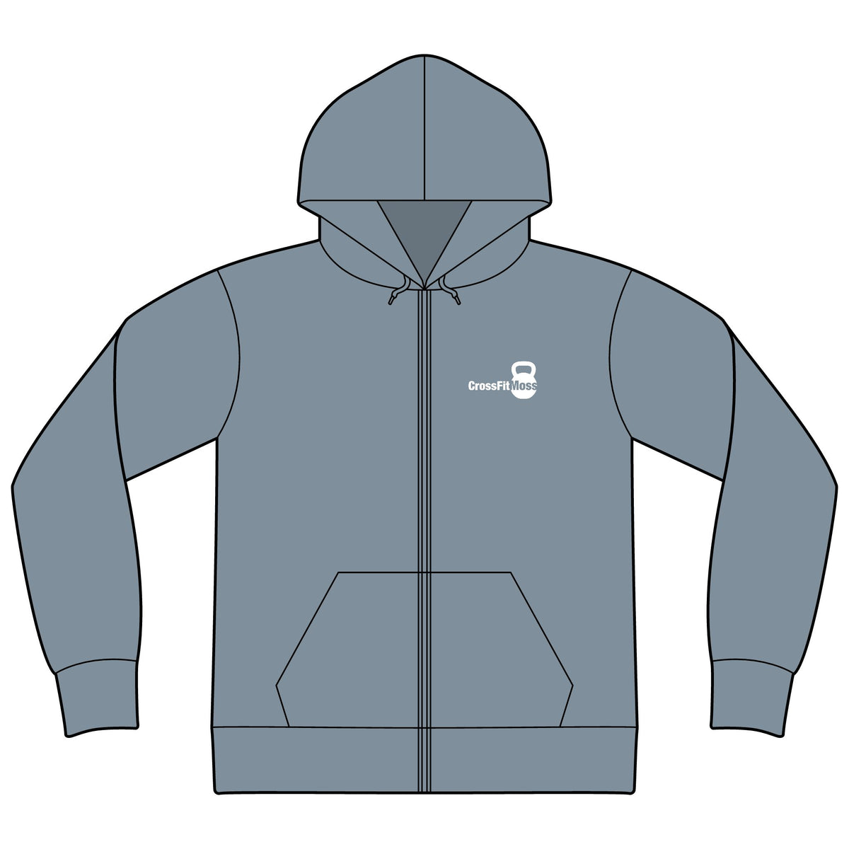 CrossFit Moss Kettlebell Zip Hoodie — Full-Zip Gym Sweatshirt