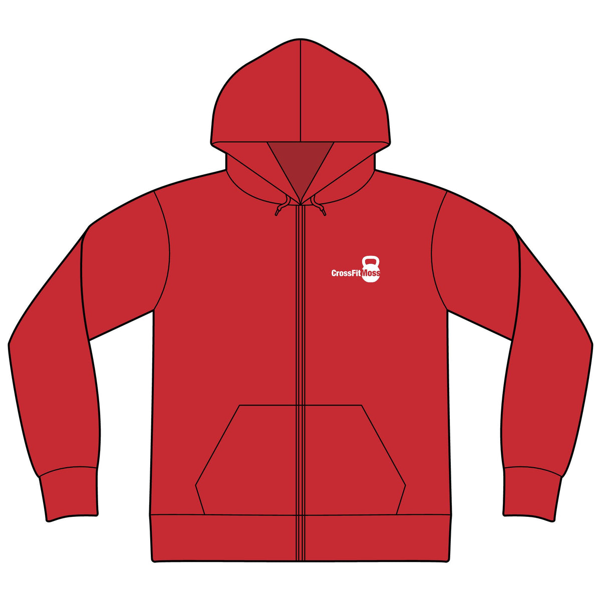 CrossFit Moss Kettlebell Zip Hoodie — Full-Zip Gym Sweatshirt