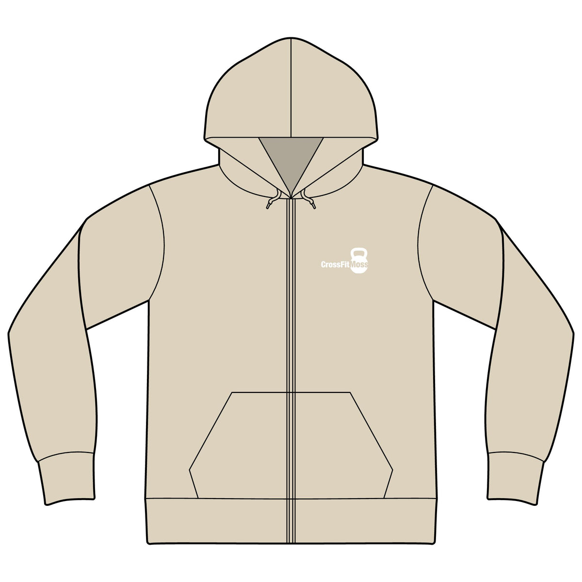 CrossFit Moss Kettlebell Zip Hoodie — Full-Zip Gym Sweatshirt