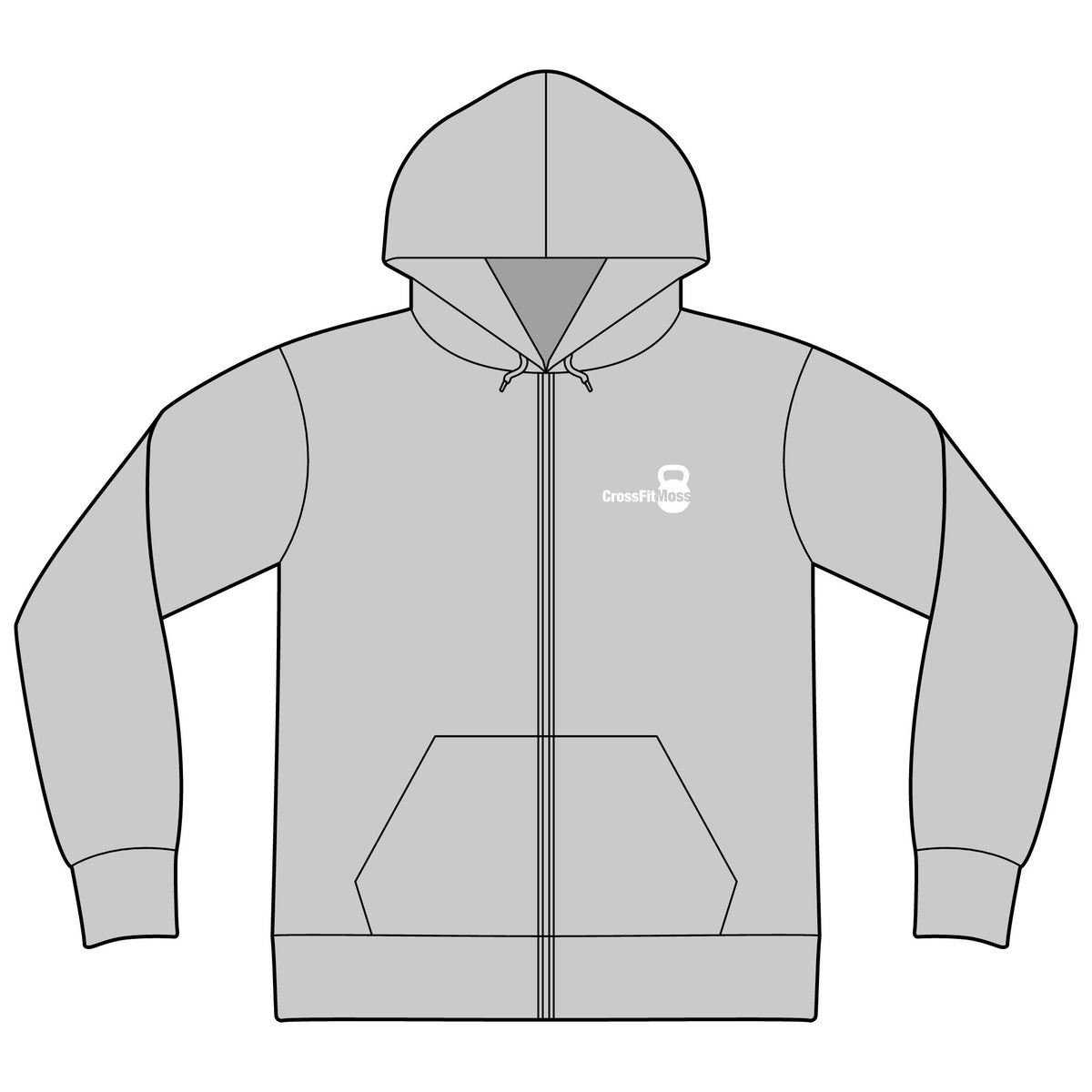 CrossFit Moss Kettlebell Zip Hoodie — Full-Zip Gym Sweatshirt