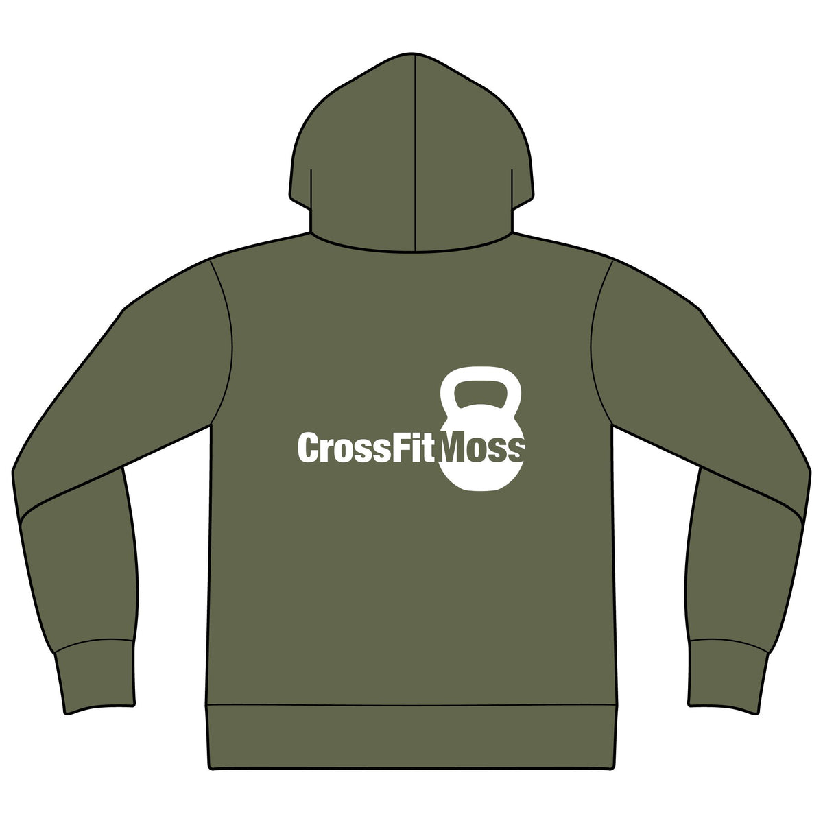 CrossFit Moss Kettlebell Zip Hoodie — Full-Zip Gym Sweatshirt