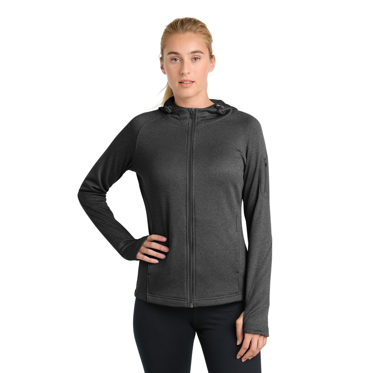 Women’s Tech Fleece Full-Zip Hoodie — CrossFit Moss Lightweight Training Jacket
