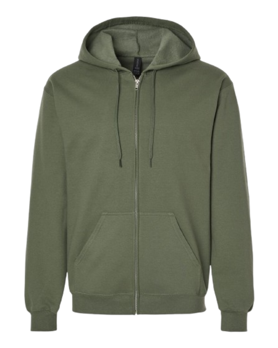 CrossFit Moss Kettlebell Zip Hoodie — Full-Zip Gym Sweatshirt