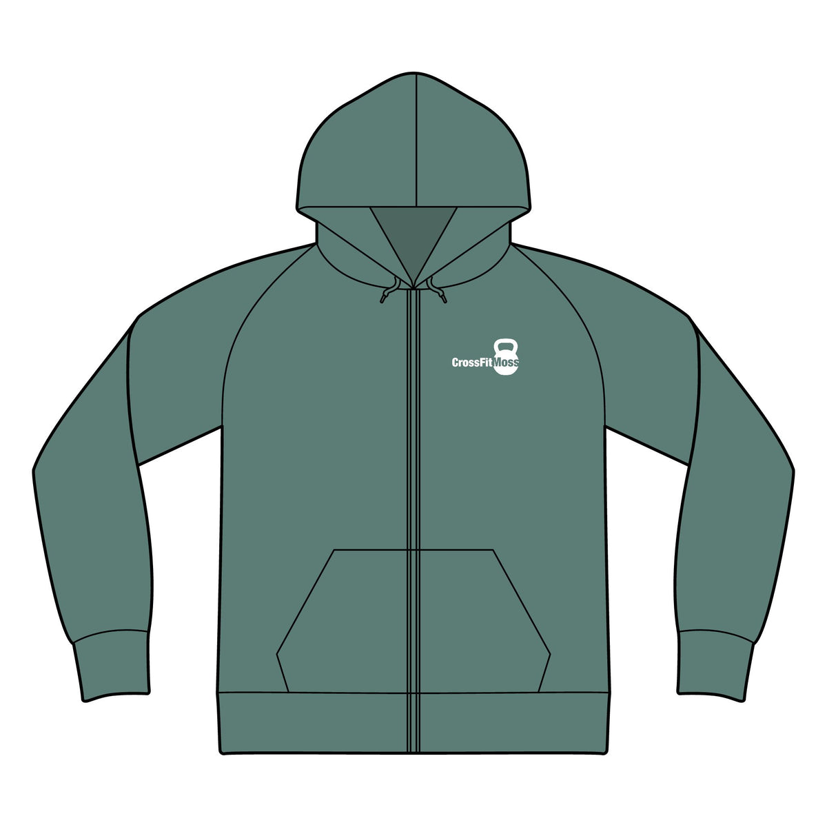 Women's Full-Zip Hoodie — Minimal Chest Logo Organic Fleece