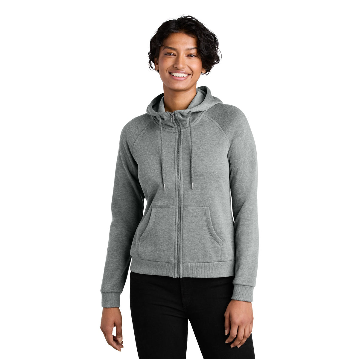 Women's Full-Zip Hoodie — Minimal Chest Logo Organic Fleece