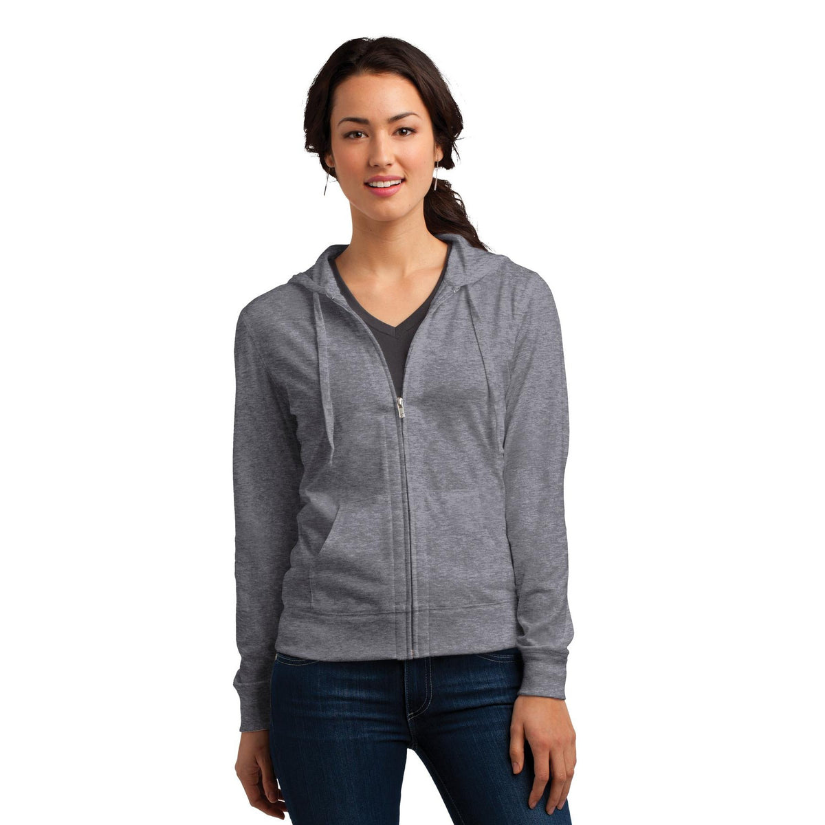 Women’s Fitted Full‑Zip Hoodie — Minimal CrossFit Kettlebell Logo