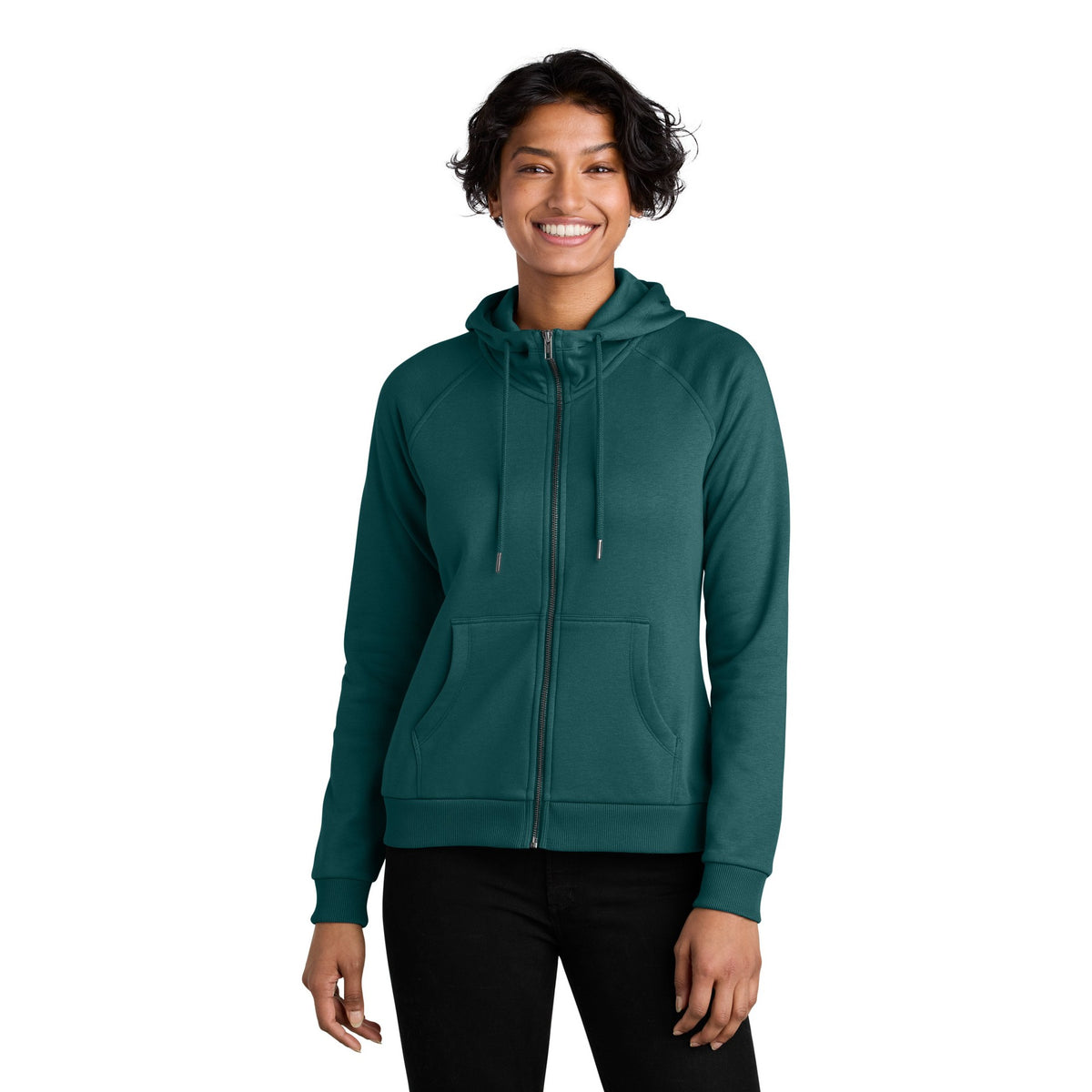 Women's Full-Zip Hoodie — Minimal Chest Logo Organic Fleece